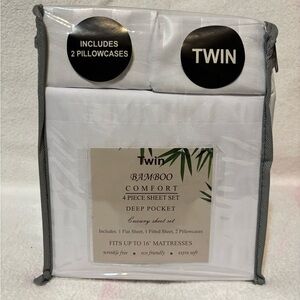 Bamboo Comfort 4 Piece Sheet Set - White